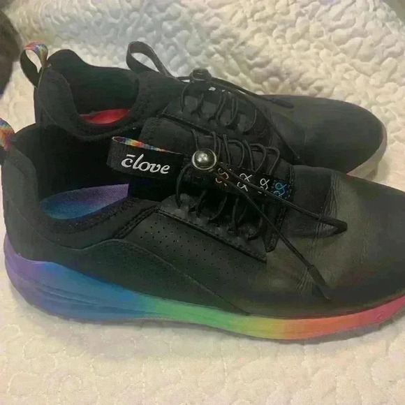 Clove Sneaker  W10 M8.5Black Rainbow Sneakers Healthcare Nurse Pride Colorful - Picture 6 of 10